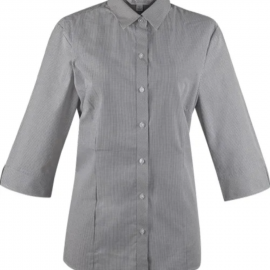 The Aussie Pacific Toorak Lady Shirt 3/4 Sleeve is a 65% polyester, mini-check shirt. Available in 3 colours. Sizes 4 - 26.