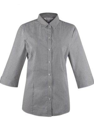 The Aussie Pacific Toorak Lady Shirt 3/4 Sleeve is a 65% polyester, mini-check shirt. Available in 3 colours. Sizes 4 - 26.