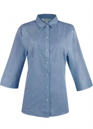 The Aussie Pacific Toorak Lady Shirt 3/4 Sleeve is a 65% polyester, mini-check shirt. Available in 3 colours. Sizes 4 - 26.