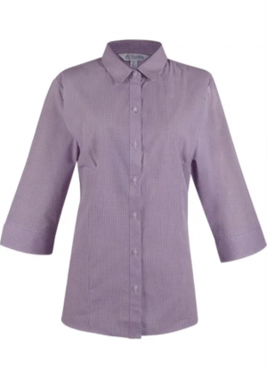 The Aussie Pacific Toorak Lady Shirt 3/4 Sleeve is a 65% polyester, mini-check shirt. Available in 3 colours. Sizes 4 - 26.