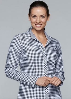 The Aussie Pacific Brighton Lady Shirt Long Sleeve is a 65% polyester/35% cotton shirt. Available in 3 colours. Sizes 4 - 26.
