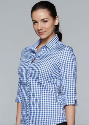 2909T The Aussie Pacific Brighton Lady Shirt 3/4 Sleeve is a 65% polyester/35% cotton shirt. Available in 3 colours. Sizes 4 - 26.