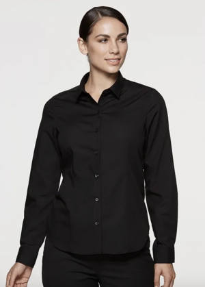 The Aussie Pacific Kingswood Lady Shirt Long Sleeve is a 65% polyester/35% cotton, everyday shirt. Available in 2 colours. Sizes 4 - 26.