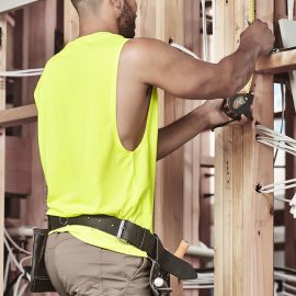 The Syzmik Mens His Vis Sleeveless Tee is an 85% polyester, hi vis, sleeveless tee. Available in 2 colours. Sizes XXS - 5XL, 7XL.