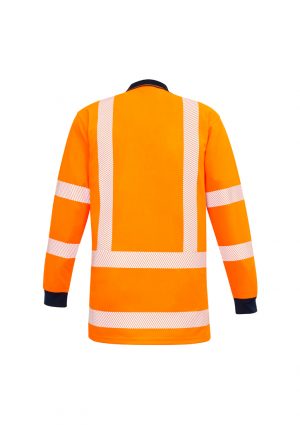 The Syzmik Mens TTMC-W17 Segmented L/S Polo is a 100% polyester long sleeved polo with chest pocket. Orange/Navy. XXS - 5XL, 7XL.