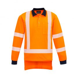 The Syzmik Mens TTMC-W17 Segmented L/S Polo is a 100% polyester long sleeved polo with chest pocket. Orange/Navy. XXS - 5XL, 7XL.