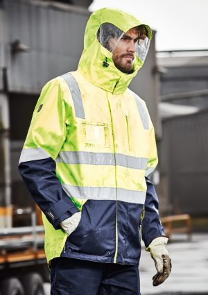 The Syzmik Mens Hi Vis 4 in 1 Waterproof Jacket is a waterproof, hooded, hi vis jacket. Available in 2 colours. Sizes XXS - 5XL, 7XL.