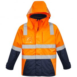 The Syzmik Mens Hi Vis 4 in 1 Waterproof Jacket is a waterproof, hooded, hi vis jacket. Available in 2 colours. Sizes XXS - 5XL, 7XL.