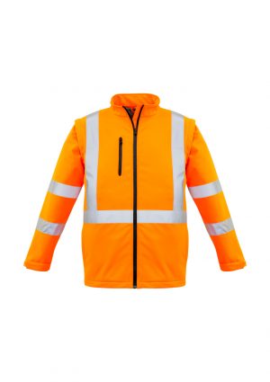 The Syzmik Unisex Hi Vis 2 in 1 X Back Soft Shell Jacket is a 100% polyester, water resistant, hi vis jacket. Orange. Sizes XXS - 5XL, 7XL.