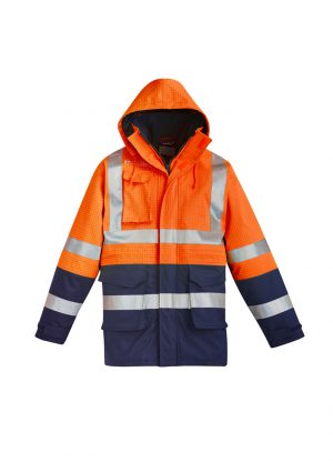 The Syzmik Mens FR Arc Rated Anti Static Waterproof Jacket is a 100% polyester with carbon fibre, heat and water resistant jacket. Available in 2 colours. Sizes XXS - 5XL, 7XL.