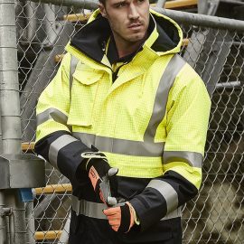The Syzmik Mens FR Arc Rated Anti Static Waterproof Jacket is a 100% polyester with carbon fibre, heat and water resistant jacket. Available in 2 colours. Sizes XXS - 5XL, 7XL.