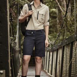 The Syzmik Womens Rugged Cooling Vented Short is a 100% cotton ripstop shorts with multiple pockets. Available in 4 colours. Sizes 4 - 24.