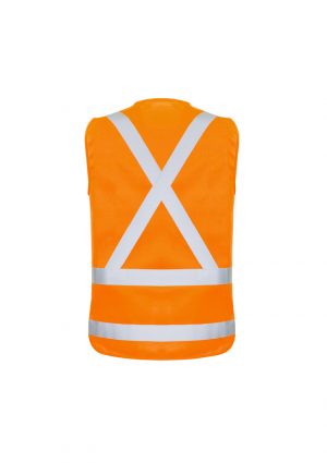 The Syzmik Mens TTMC-W17 Zip X Back Vest is a 100% polyester, hi vis vest. Available in Orange. Sizes XXS - 5XL, 7XL.