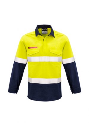 The Syzmik Mens FR Closed Front Hooped Taped Spliced Shirt is a 93% Meta-Aramid, hi-vis shirt. Available in 2 colours. Sizes S - 5XL, 7XL.