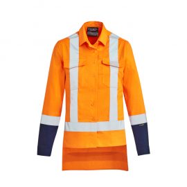 The Syzmik Womens TTMC-W17 Drill Work Shirt is a 100% cotton twill, mid weight shirt. Available in Orange/Navy. Sizes 8 - 24.