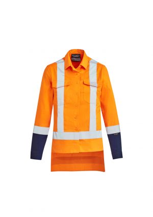 The Syzmik Womens TTMC-W17 Drill Work Shirt is a 100% cotton twill, mid weight shirt. Available in Orange/Navy. Sizes 8 - 24.