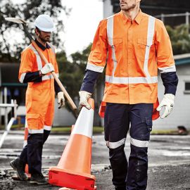 The Syzmik Mens Rugged Cooling TTMC-W17 Work Shirt is a 100% square weave cotton ripstop, lightweight shirt. Available in Orange. Sizes XXS - 5XL, 7XL.