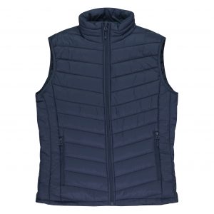 The Aussie Pacific Snowy Kids Vest is a nylon/polyester puffer vest. Sizes 4 - 16. Black or Navy. Great winter puffer vests.