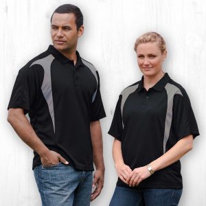 The Catalogue Dri Gear Spliced Zenith Impact Polo is a classic fit, moisture wicking polo. Black/Aluminium. Sizes WXS - 3XL, 5XL.