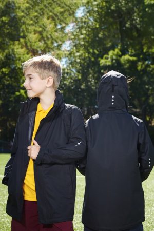 JK25K_WATERPROOF-JACKET_KIDS_1- The Unlimited Edition Waterproof Kids Jacket is a 100% polyester, waterproof and breathable jacket. Available in Black. Sizes 4 - 8.