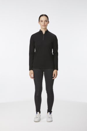 The Unlimited Edition Milford Womens Merino 1/4 Zip Sweater is a 100% merino wool sweater with 1/4 zip. Available in Black. Sizes 8 - 20.