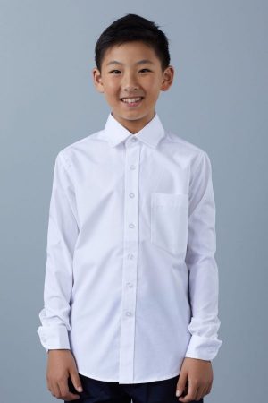 SUS0202A--600x900 The Unlimited Edition Cardrona Classics Boys Long Sleeve Shirt is a 65% polyester school shirt with pocket. Available in White. Sizes 8 - 14.