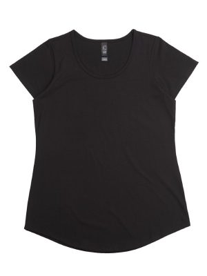 The Unlimited Edition Stacy Womens Tee is a 100% combed cotton, scoop neck tee. Available in 8 colours. Sizes 6 - 16.