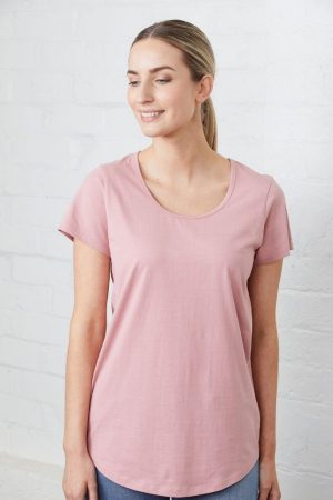 The Unlimited Edition Stacy Womens Tee is a 100% combed cotton, scoop neck tee. Available in 8 colours. Sizes 6 - 16.