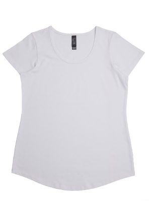 The Unlimited Edition Stacy Womens Tee is a 100% combed cotton, scoop neck tee. Available in 8 colours. Sizes 6 - 16.