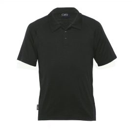 The Catalogue Mens Merino Short Sleeve Polo is a 100% merino wool polo shirt. Available in Black. Sizes S - 3XL, 5XL.