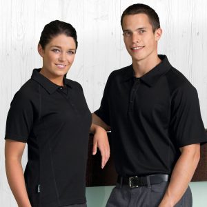 The Catalogue Mens Merino Short Sleeve Polo is a 100% merino wool polo shirt. Available in Black. Sizes S - 3XL, 5XL.