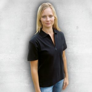The Catalogue Womens Manhattan Polo is a 100% cotton waffle, short sleeved polo. Available in Black. Sizes 8 - 18.