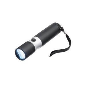 1615-led-torch The Catalogue LED Torch is a compact, aluminium, battery powered torch with a wrist strap. Gift box included.