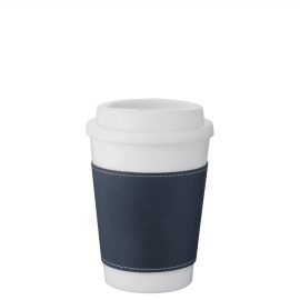 The Catalogue Double Walled White Tumbler is a double-walled, plastic tumbler with an insulating twist-off lid. Available in White/Blue.
