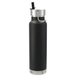 The Catalogue Thor Copper Vacuum Bottle with Straw is a double walled, stainless steel bottle. Screw on lid, straw and hand loop.