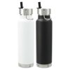 The Catalogue Thor Copper Vacuum Bottle with Straw is a double walled, stainless steel bottle. Screw on lid, straw and hand loop.