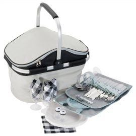 The Catalogue Picnic Carry Bag is a woven polyester picnic bag. Includes cutlery, plates, glassware and more.