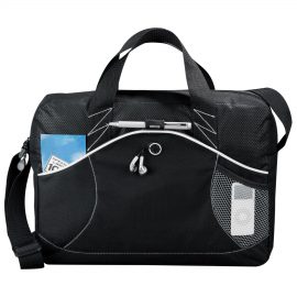 The Catalogue Boomerang Brief is a polycanvas briefcase. Handles and adjustable shoulder strap. Multiple compartments.