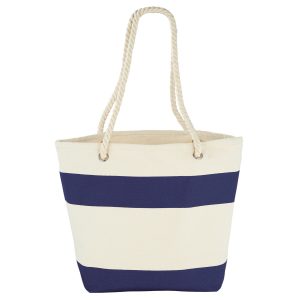 The Catalogue Capri Stripes Cotton Shopper Tote is a striped, cotton tote bag. Rope handles. Available in 3 colours.