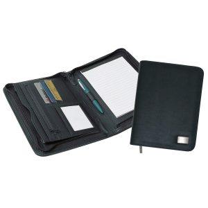 The Catalogue A5 Zippered Compendium is perfect for keeping documents secure and holding everything you need for a busy working day. In Black.