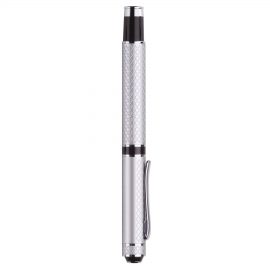 The Catalogue Concord Series Roller Ball Pen is a metal, twist action pen with a removable cap. Available in Silver. Black ink.