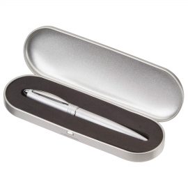 The Catalogue Metal Presentation Box is a metal tin box for storing your favourite pen. Available in Chrome.