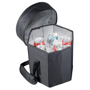 7815-cooler-seat-lifestyle The Catalogue Cooler Seat is a polycanvas cooler that also conveniently makes up as a seat. Easy to store. Holds up to 24 cans.