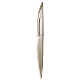 The Catalogue Bellisimo Sculptura Ballpoint Pen is a styled, metal, ballpoint pen. Black ink. Available in Nickel/Silver.