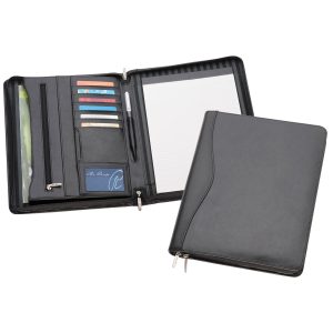 The Catalogue A4 Leather Compendium is perfect for keeping documents secure and everything you need for a busy working day. In Black.
