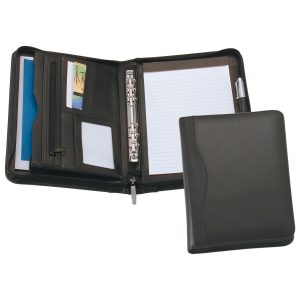 The Catalogue A5 Leather Compendium is perfect for keeping documents secure and everything you need for a busy working day. In Black.