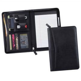 The Catalogue Pedova Jr. Zippered Padfolio is a portfolio with lined writing pad and multiple compartments. Perfect for storing documents, cards and more.