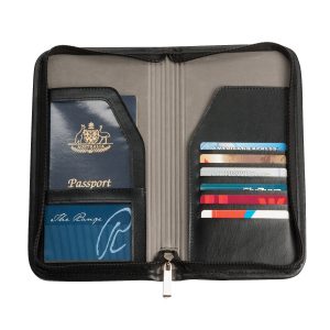 The Catalogue Travel Wallet is a Koskin zippered wallet with multiple card holders and interior pockets. Perfect for travelling.