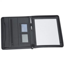 The Catalogue A4 Zippered Compendium is an imitation leather compendium with zippered closure. Multiple pockets and holders.
