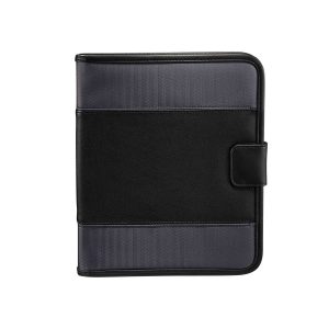 The Catalogue Cutter & Buck A5 Tech Pad Folder is a durable folder that includes a writing pad and brackets for an iPad/tablet.